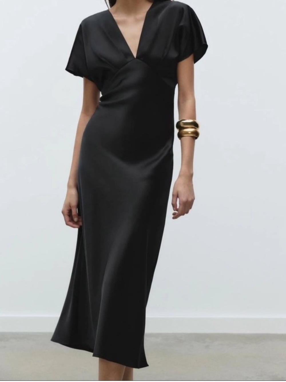 NWT Zara Satin Effect Midi Dress